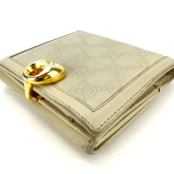 Gucci Wallet Purse Folding wallet Guccissima Grey Woman Authentic Used - Picture 2 of 6